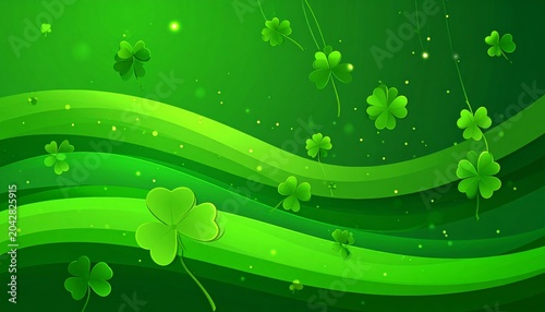 St. Patrick's Day shamrock green background.