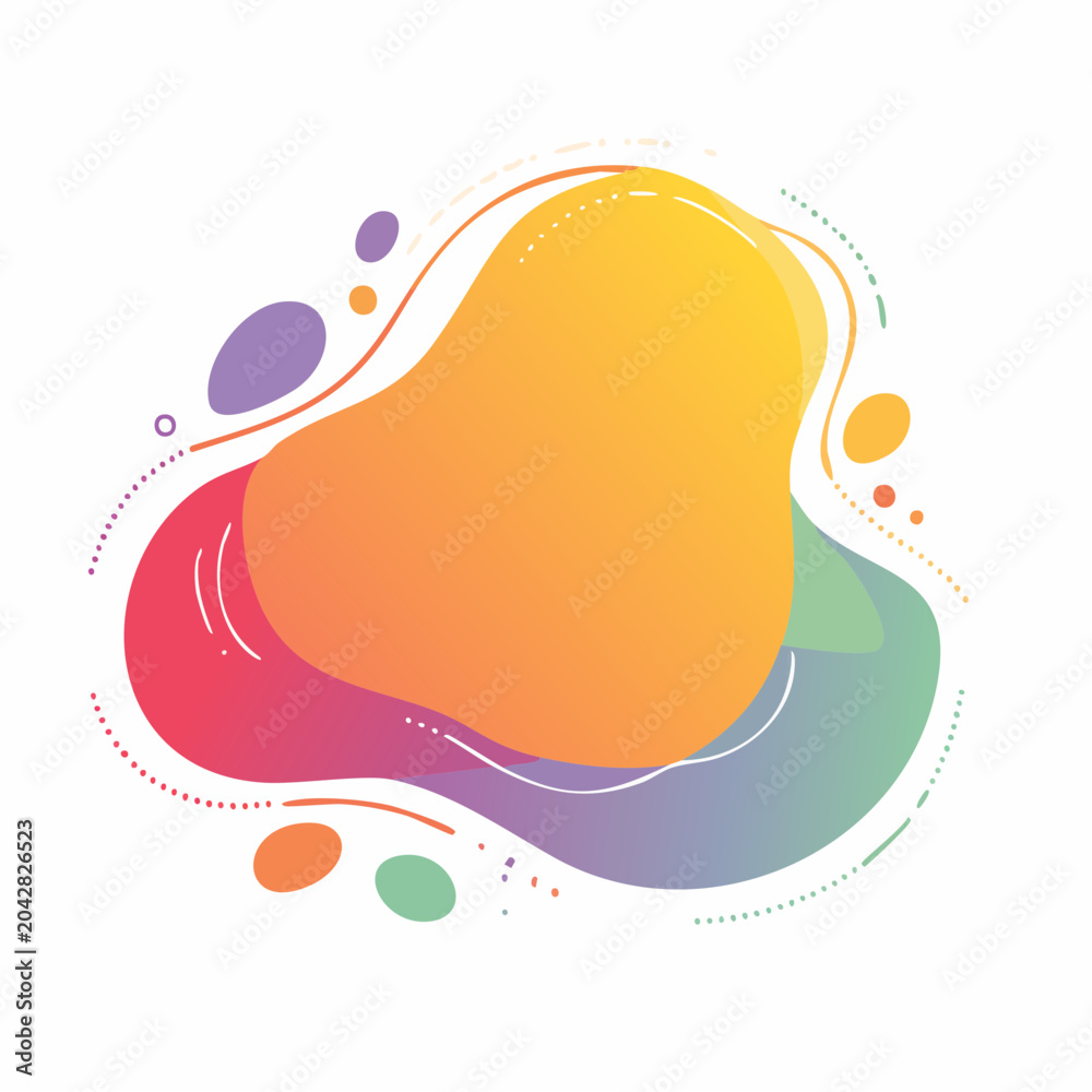 Fototapeta premium Abstract Gradient Blob Shapes with Dotted Lines