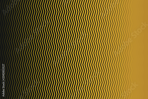 Cuadro en lienzo Black and yellow chevron pattern gradient background, with op effect, abstract g