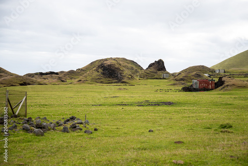 Small hills and fields around the potato patches on the edge of Edinburgh of the Seven Seas, Tristan da Cunha