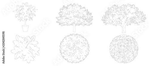 Tableau sur toile Professional Line Art Landscape Vector and Architectural Outline Illustration fo