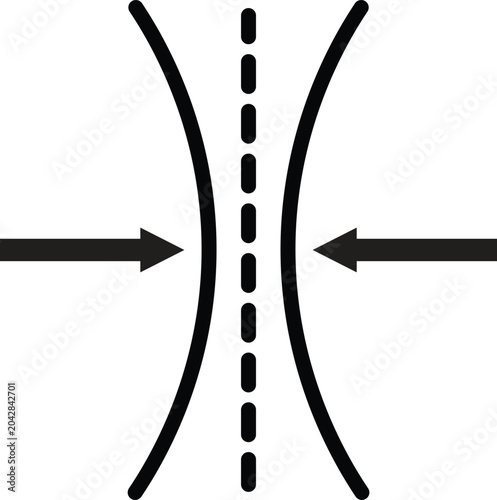 Elastic icon, line mark. Elastic Force and Compression Line Mark.