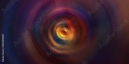 Tableau sur toile Mesmerizing vortex abstract background with glowing golden center surrounded by deep purple circular rings creating light depth