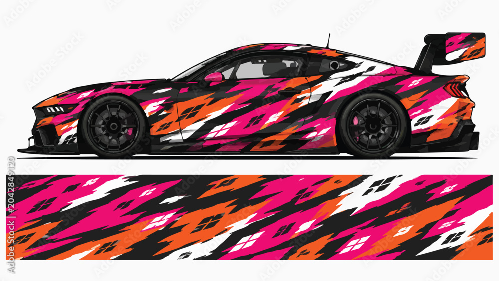 Obraz premium Colorful sports car side view 30.