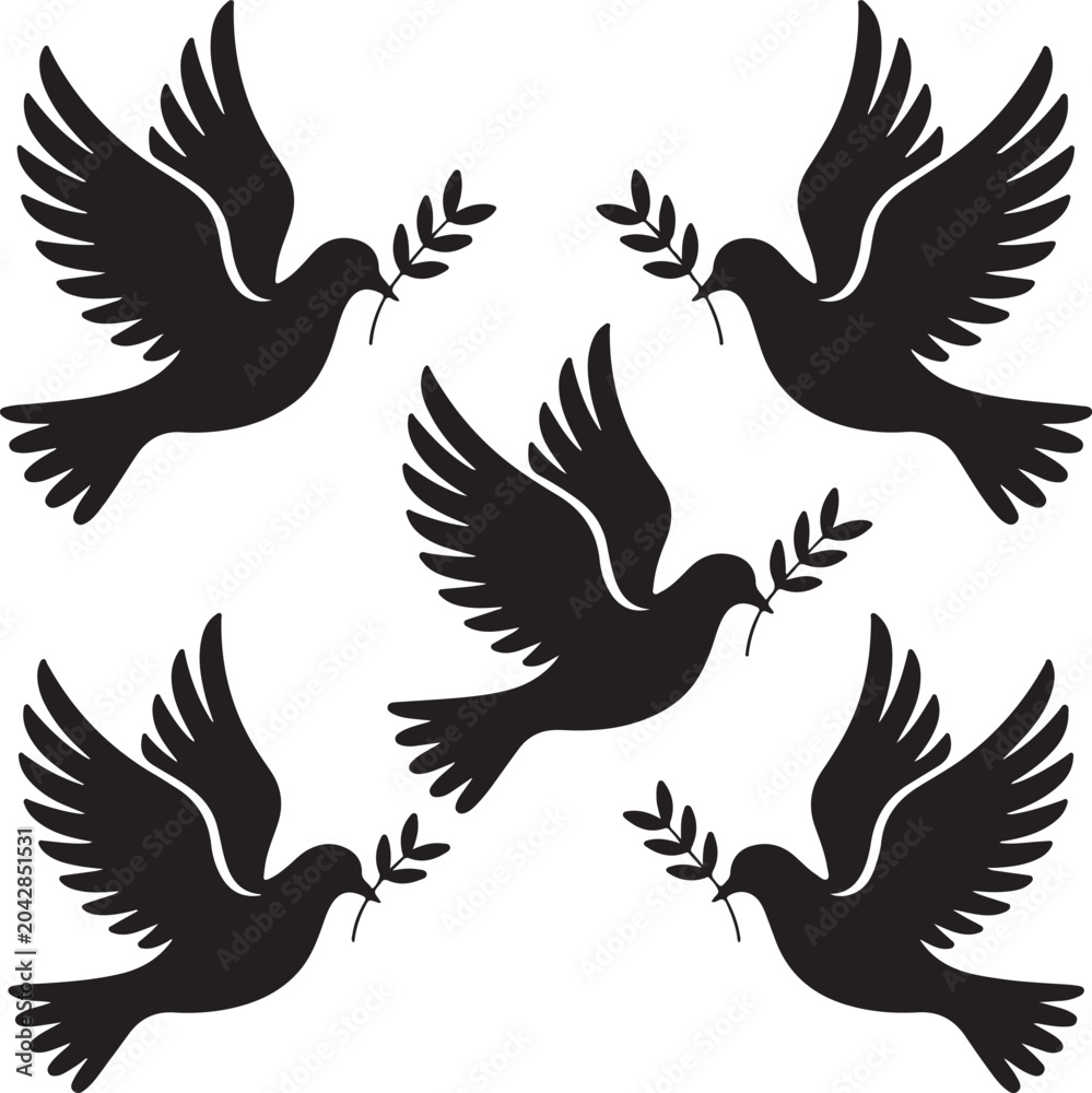 Fototapeta premium Dove silhouettes