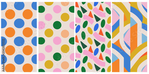 geometric pattern set colorful abstract shapes design