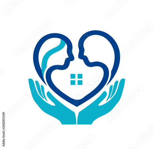 Family Care and Home Healthcare Protection Logo Vector Illustration