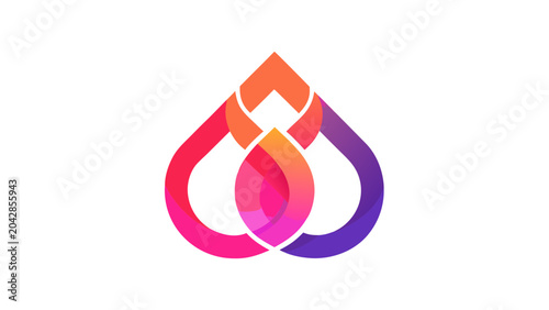 Abstract gradient heart symbol logo design with gradient abstract creative illustration colorful identity branding interface minimalist business geometric stylized modernist corporate