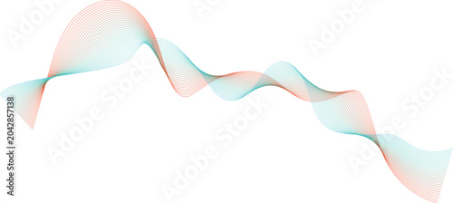 Fotografía Abstract wave, gradient ribbon, colorful fluid motion, vector design element
