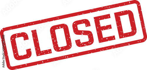 Tablou pe pânză A red rubber stamp prominently displaying the word CLOSED diagonally placed agai