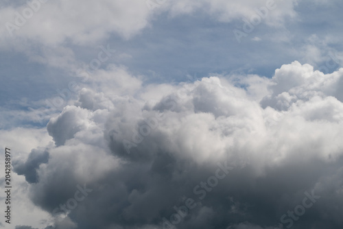 Obraz na plátně Dark cumulus banked for storm, meteorologist observing pressure change, heavy un