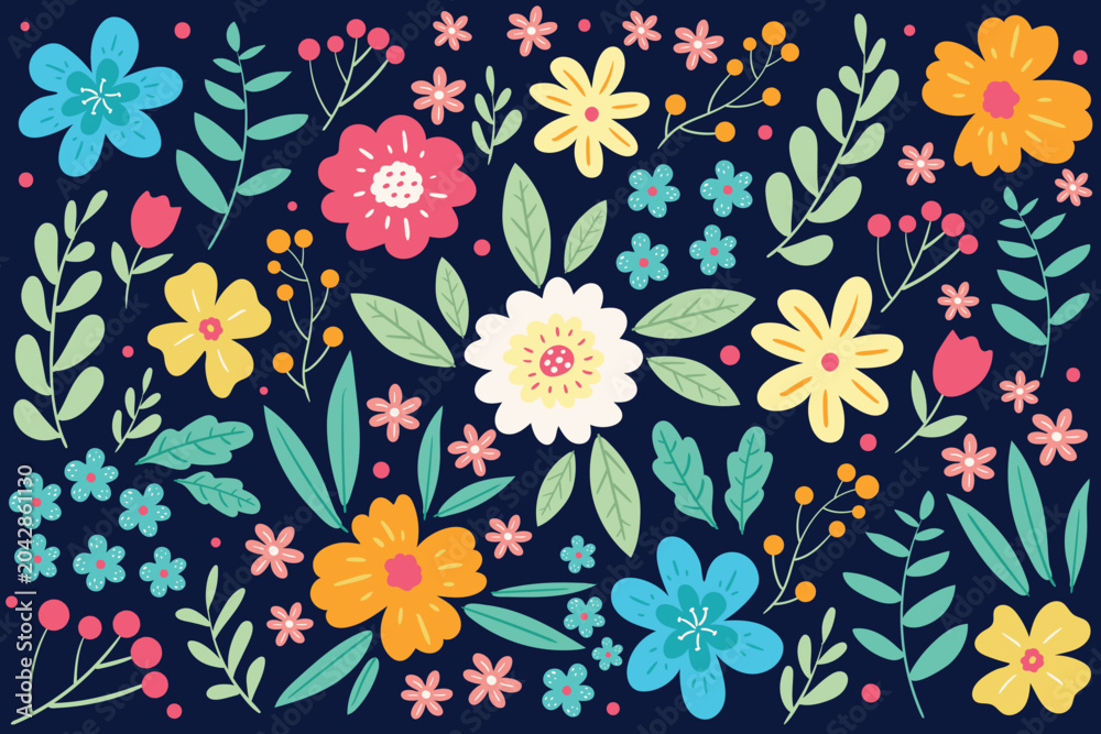 Obraz premium seamless pattern with flowers