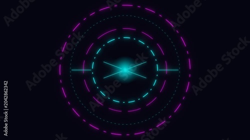 Glowing Cyberpunk Data Core Network Animation