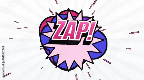 Comic Book Style ZAP Text Explosion Animation