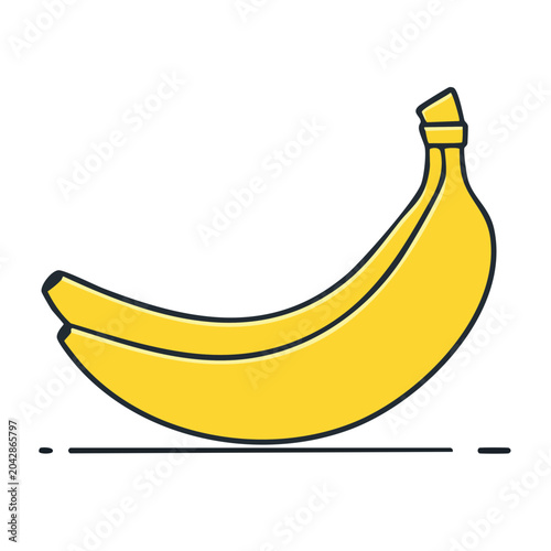 Stylized illustration of two yellow bananas