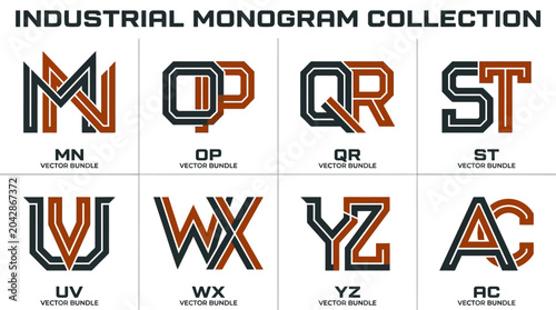 Foto Industrial Monogram Logo Collection Letters.