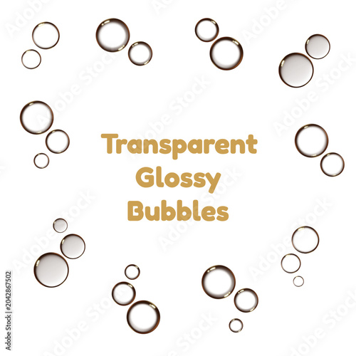 Glossy Transparent Bubble Shapes Create Soft Abstract Decoration