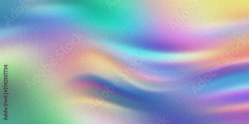 Pastel holographic background featuring flowing liquid waves and rainbow gradient textures for modern dreamlike visual design.
