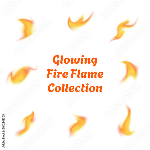 Glowing Fire Flame Elements Create Dynamic Energy Design Accents