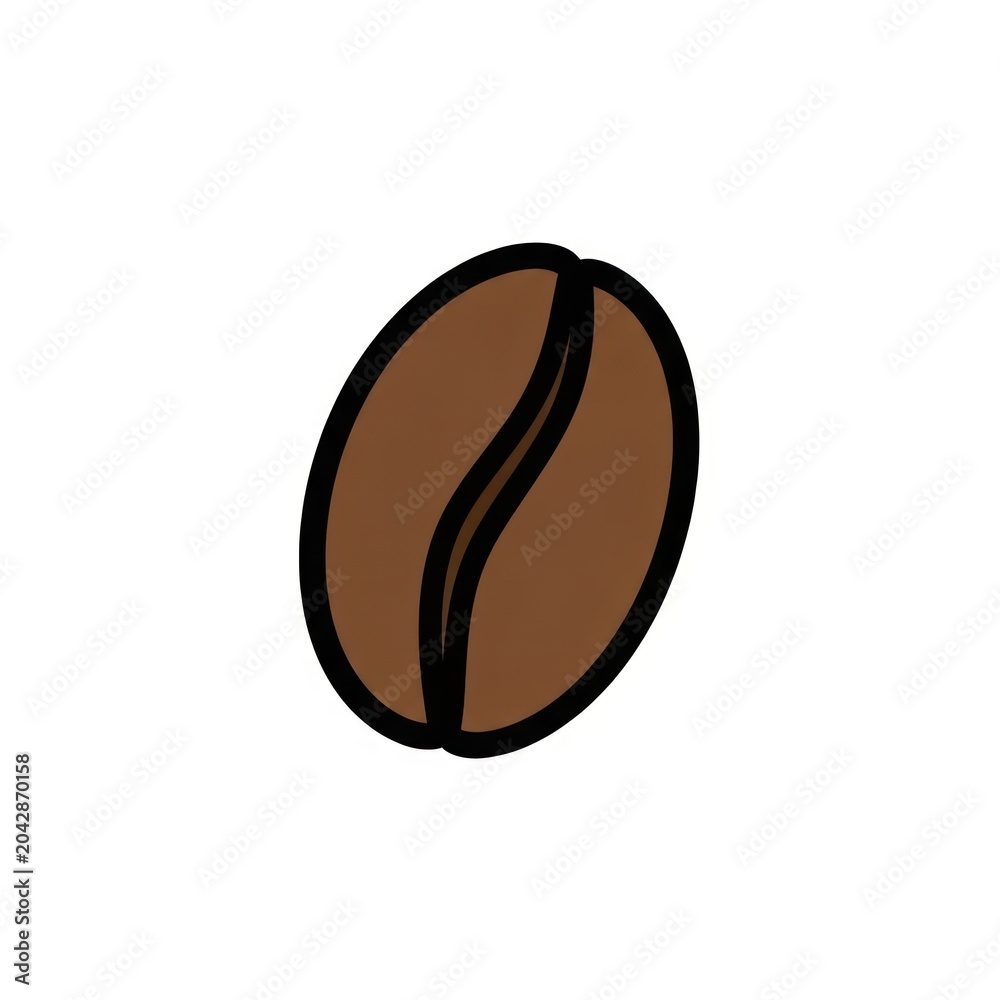 Fototapeta premium Brown coffee bean icon simple.