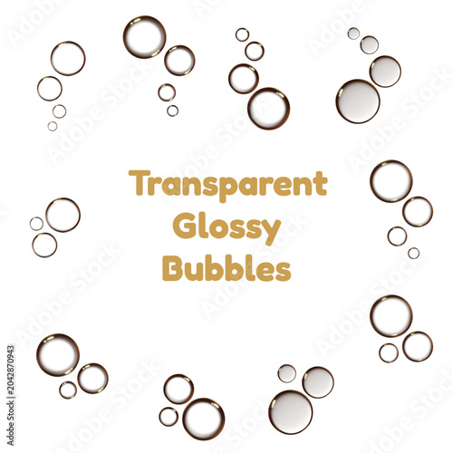 Glossy Transparent Bubble Shapes Create Soft Abstract Decoration