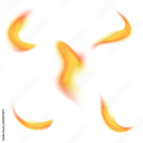 Glowing Fire Flame Elements Create Dynamic Energy Design Accents