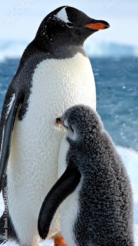 A Gentle Moment Between Two Penguins.