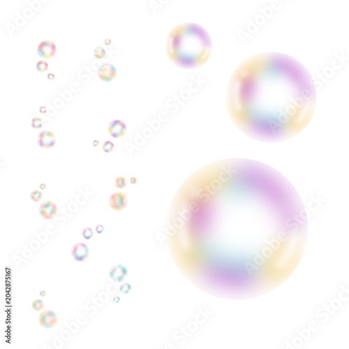 Glossy Transparent Bubble Shapes Create Soft Abstract Decoration