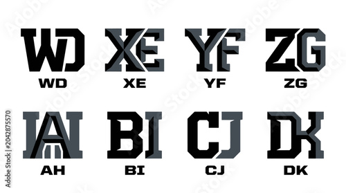 Bild auf Leinwand Black Alphabet Letters Typography Symbols.