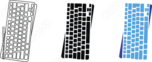 Tableau sur toile Computer keyboard hardware typing peripheral input device vector icons illustration