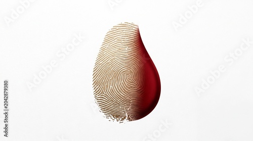 A blood drop shaped like a fingerprint, symbolizing the world blood donor day and the importance of blood donation