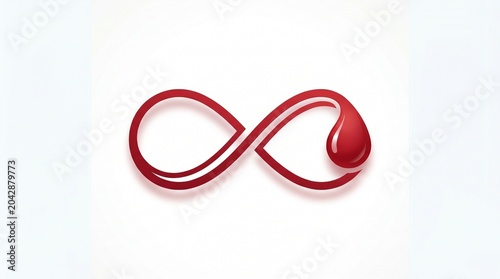 A compassionate illustration featuring an infinity symbol with a blood drop, signifying endless life and health, perfectly capturing the spirit of World Blood Donor Day