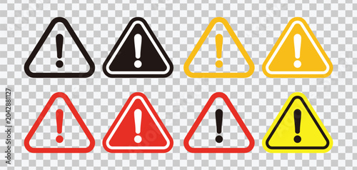 Foto Vector set of danger signs, warning signs, attention signs, exclamation marks,Da