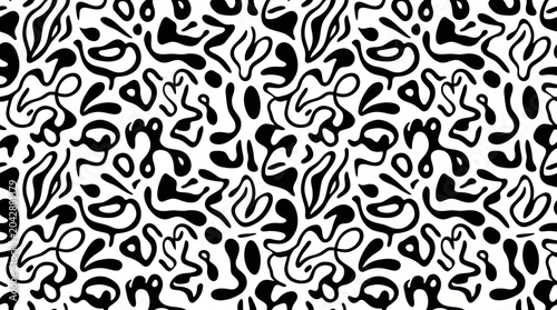 Εκτύπωση καμβά Abstract black and white looping pattern suitable for textures, backgrounds and design projects