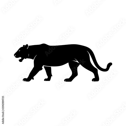tiger icon silhouette illustration for wildlife and nature design