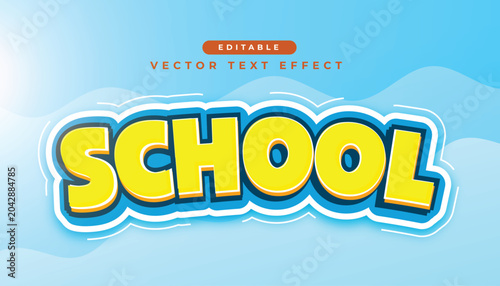 3d school text effect