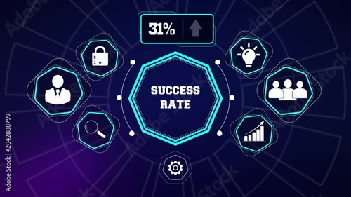 Success rate benchmarking layout ideal for commercial conversion analytics corporate project pitch decks and professional training promos