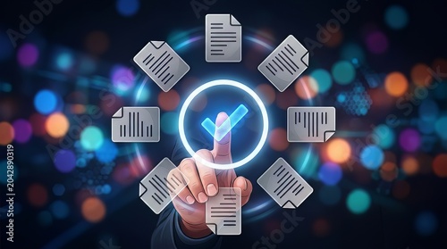 Hand selecting a verified digital document from a network of data.