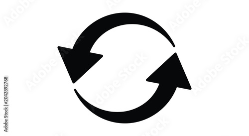 Foto two arrows forming a circle silhouette loop rotation refresh reload symbol icon