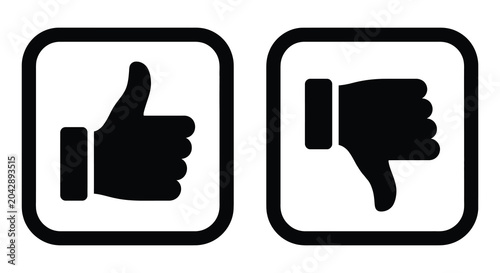 Fotografía thumbs up and down icons in black silhouette thumbs up thumbs down like dislike
