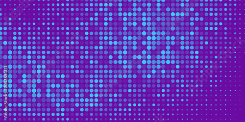Abstract dot blue purple color pattern screen led light gradient texture background. Technology big data digital concept. 3d rendering.