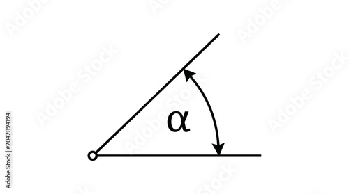 Konstfotografi Angle Alpha Symbol in Geometry - Mathematical Education Concept
