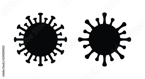 Quadro su tela virus cell silhouette on white background microbe pathogen infection disease hea