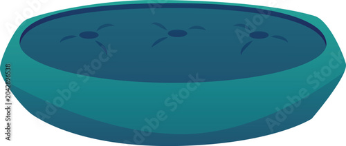 Foto Green textile floor cushion seat flat vector icon, prayerful pillow oriental sty