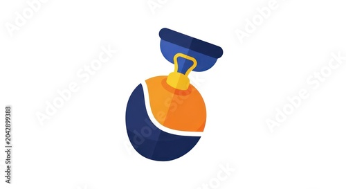 Colorful abstract shape graphic design element.
