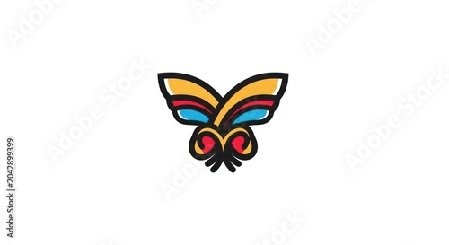 Colorful Butterfly Icon Graphic Design.