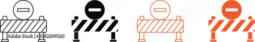 Foto Road block icons in various styles and colors