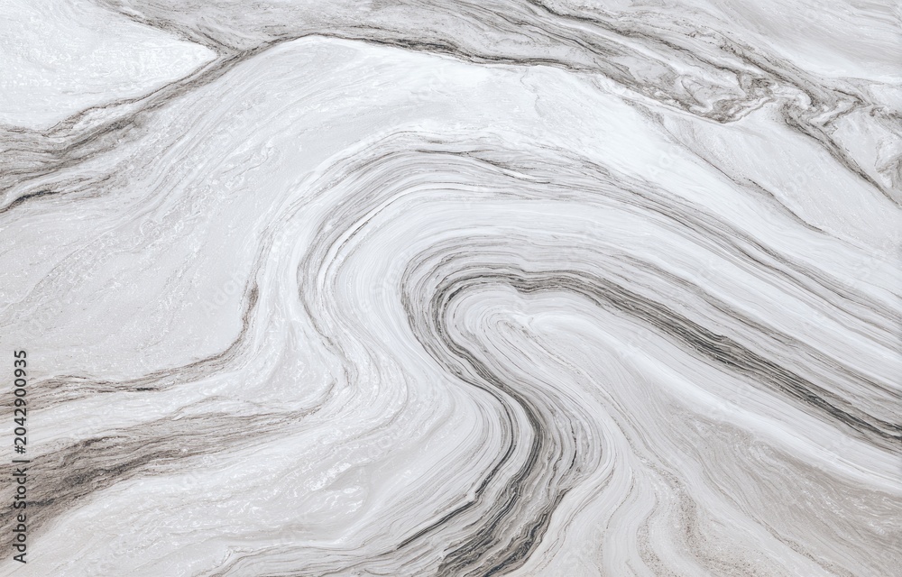 Obraz premium Swirling gray and white marble-like pattern with undulating, organic lines