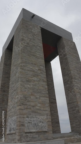 Canakkale Martyrs Memorial on Gallipoli Peninsula Historical Site. High quality 4k footage