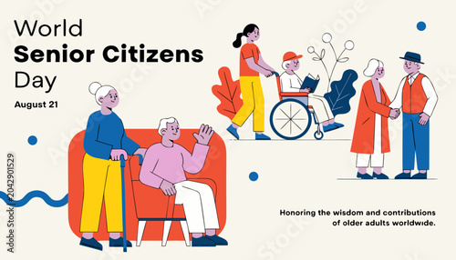 World Senior Citizens Day, elderly people, senior adults, August 21, social awareness